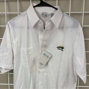 NWT Peek’n Peak Resort White vintage looking short sleeve polo shirt size medium